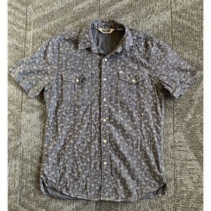 Casual Men's Button Down Shirt - Gray Pattern